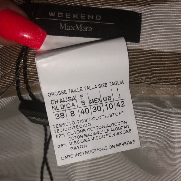 MaxMara Beige & White Abstract Print Skirt - Picture 5 of 5